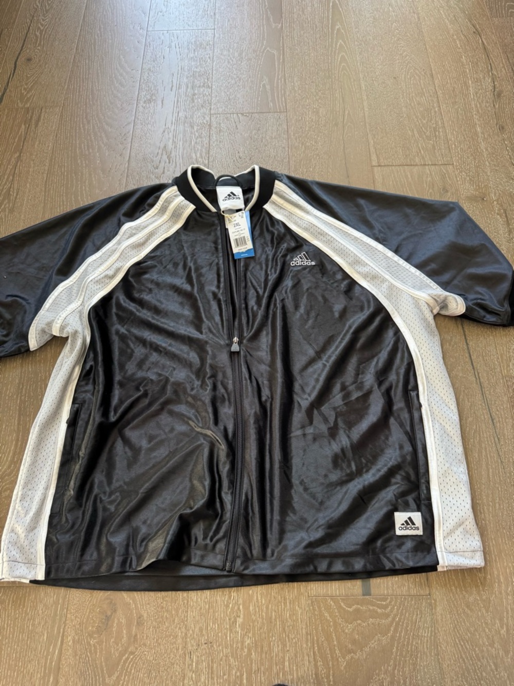 Adidas Men’s Black & White cutline short sleeve  track top